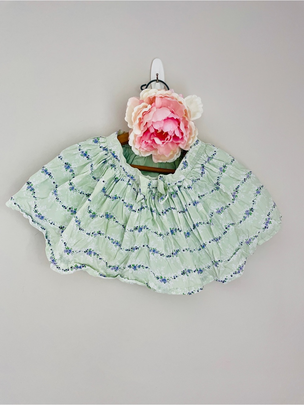 Janie and Jack Pale Green Bow Floral Smocked Skirt Violet Meadow 2T